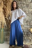 Basso Shirring Wide Leg Pant Soft Cobalt
